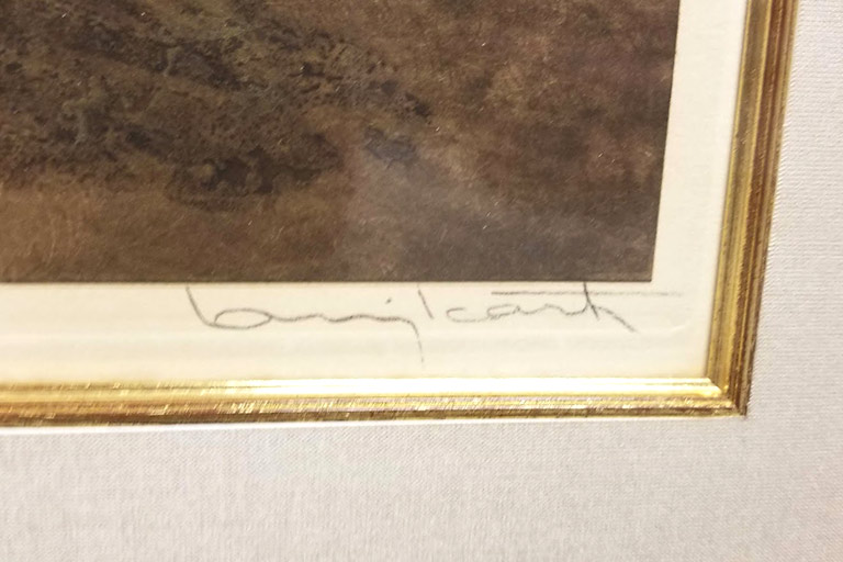 The artist's signature, in pencil