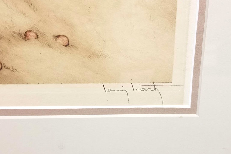 The artist's signature, in pencil.